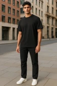 Regular Kalıp Kadın - Erkek Unisex Basic Tişört Siyah - 4