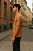 Regular Kalıp Kadın - Erkek Unisex Basic Tişört Ten Rengi - 3