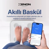 Xenon Smart Yeni Nesil Dijital Mobil Uygulama Denetimli Akıllı Tartı, Yağ, Kemik, Kas Kütlesi Ölçen, Vücut Veri Analizi için Beyaz Bluetooth Baskül (180 kg kapasite) X8701_M1 - 1