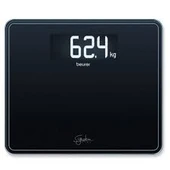 Beurer GS 410 black Signature Line cam/kişisel tartı, emniyet camından ekstra büyük basma yüzeyi, XXL formatında şık siyah ekran ve 200 kg'a kadar taşıma kapasitesi - 2