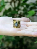 Doğal Taş Rutil Kuvars Doğal Taşlı Ayarlanabilir Antik Kadın Yüzük euy68rtlk thumbnail 3