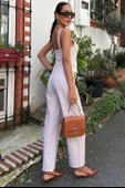 Kalın Askılı Bluz Pantolon Keten Takım 10187 - 4