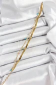 316L Çelik Gold Renk Karışık Renkli Kristal Taşlı 2'li Kadın Bileklik - TJ-BB7093 - 1