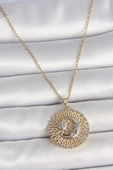316L Çelik Gold Renk Mix Renk Ay Güneş Model Kadın Kolye - TJ-BKO10095 - 1