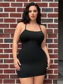 Kadın Ip Askılı Yuvarlak Yaka Kaşkorse Elbise thumbnail 5