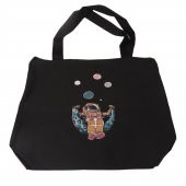 AYDA SALLANAN ASTRONOT TASARIM LARGE OMUZ ÇANTASI SİYAH - 1