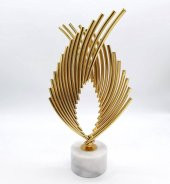 Crearthome Mermer Kaideli Melek Kanadı Obje Gold C-125A - 1