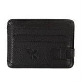 DERİ OAVAL KARTLIK YANDAN GEÇME SİYAH - 1