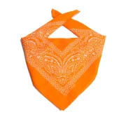 ÜKB-TURUNCU ŞAL DESEN DAMLA TASARIM KARE BANDANA - 1