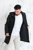 SİR KAPŞONLU KIŞLIK UZUN ŞİŞME ERKEK MONT thumbnail 12