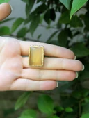 Kedi Gözü Cam Kadın Ayarlanabilir Altın Kaplama Yüzük Açık Kahverengi euy69ak thumbnail 3