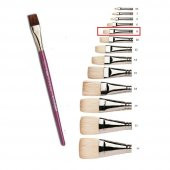 Yağlı Boya Fırçası 8 Numara Samur Akrilik Boya Fırça No:8 Yatsı Uç 1 Adet Yağlıboya Fırça - 1