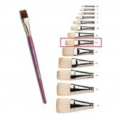 Yağlı Boya Fırçası 14 Numara Samur Akrilik Boya Fırça No:14 Yatsı Uç 1 Adet Yağlıboya Fırça - 1