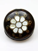 Sedef Işlemeli Telkari Ceviz Ağacı El Yapımı Makyaj Aynası euay2 thumbnail 1