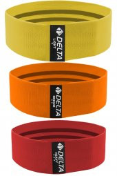 Delta 3 Adet Squat Bant Pilates Fitness Spor Kalça Egzersizleri Direnç Bandı Lastiği Seti - 1