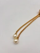 Çanta Aksesuar İncili Zincir Çanta Büzgüsü Light Gold Renk thumbnail 2