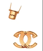 Çanta Aksesuar Light Gold Renk 4x3 cm Vidalı Çanta Kilidi - 2