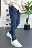 Erkek Dar Paça Jogger Pantolon Lacivert Edw384 - 1