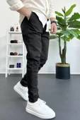 Erkek Dar Paça Jogger Pantolon Siyah Edw384 thumbnail 1