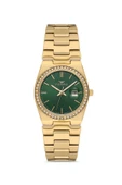 Ferro FL21596AWT-B6 Quartz Çelik Altın Rengi Yeşil Kadran 30 mm Kadın Kol Saati - 1