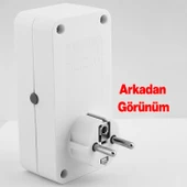 Anahtarlı Akım & Şok Korumalı Tekli Priz Açma Kapama Düğmeli Çoçuk Korumalı Fiş 720 Joule IP20 - 3