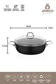 Amboss Dark 24 cm Basık Titanyum Kaplama Tencere - 2