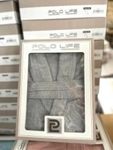 Polo Life Kutulu %100 Pamuk Tek Bornoz Şalyaka-Gri (L Beden) - 2