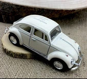 Kişiye Özel Beyaz Metal Vosvos Çek Bırak Oyuncak Araba Büyük Boy Uzun Model Beyaz - 1