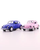 2 Adet Lacivert Pembe Metal Vosvos Araba Dıe Cast Sevgiliye Dekoratif Sürpriz Hediye Büyük Boy 12cm - 3