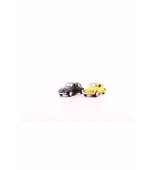 2 Adet Çek-Bırak Metal Vosvos Araba Dıe Cast Büyük Boy 12cm Sarı Siyah Nostaljik Dekoratif Hediye - 1