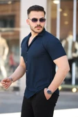 Erkek Kısa Kollu örme Kumaş Pamuklu Gömlek - 2