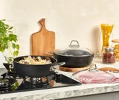 Amboss Dark 30 cm Basık Titanyum Kaplama Tencere - 3