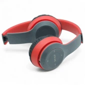 Viges P47 Wireless Bluetooth Kulak Üstü Kulaklık Siyah-Kırmızı - 3