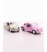 2 Adet Beyaz Pembe Metal Vosvos Araba Dıe Cast Büyük Boy 12CM Sevgiliye Eşe Sürpriz Nostaljik Hediye - 3