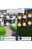 Solar Enerjili 50 Led 7 Metre Sarı Led Işık Bahçe Teras Balkon Ağaç Lamba Aydınlatması - 3