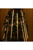 Meteor Yağmur Işıkları 8 Tüp Romantik Düğün Partisi için Noel Işıkları Dış Dekorasyon (Sarı Renk) - 5