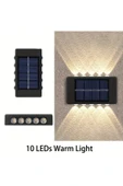 Solar Güneş Enerjili Modern 10 Ledli Solar Duvar Lamba Dekorasyon Aydınlatma Aplik Gün Işığı - 3