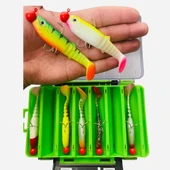 Captain Style Soft 10cm 22gr Turna Mix Set Çift Traflı 14 Gözlü Kutu 7ad Silikon Yapay Yem - 1