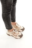 Muca Krem Kahve Sneaker Kalın Tabanlı Spor Ayakkabı - 3