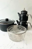 TAŞEV Midnight Mini Çaydanlık ve 18cm Kızartma Tenceresi Seti - 1