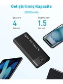 Anker 326 20000 Mah Taşınabilir Hızlı Şarj Cihazı - USB-C - 15W 2 Çıkışlı Powerbank - Siyah - A1367 (Anker Türkiye Garantili) - 1