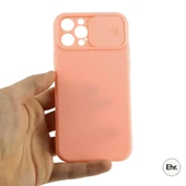 iPhone 12 Pro Uyumlu Kamera Sürgülü Mat Silikon Kılıf - 2