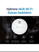 Hybrone Akıllı Wi-Fi Duman Dedektörü, Sesli ve Işıklı Uyarı, Uygulama Üzerinden Anında Bildirim - 2