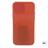 iPhone 12 Pro Uyumlu Kamera Sürgülü Mat Silikon Kılıf - 9