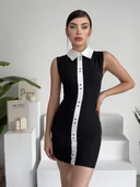 Karina Yaka Detay Elbise - 5