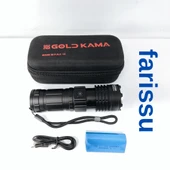 T406 Şarjlı El Feneri | 100W Işık Gücü | Powerbank Özellikli | 5 Modlu | 8800 mAh | Zoomlu | - 1