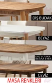 Kelebek Gizli Kaşıklıklı Açılır Mdf Masa Mutfak,Salon,Yemek Odası Masası - 6