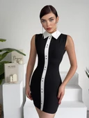 Karina Yaka Detay Elbise - 1