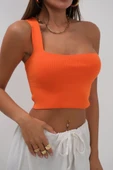 Tek Omuz Crop Bluz - 4