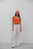 Tek Omuz Crop Bluz - 2